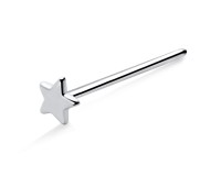 Little Star Shaped Silver Straight Nose Stud NSKA-1212